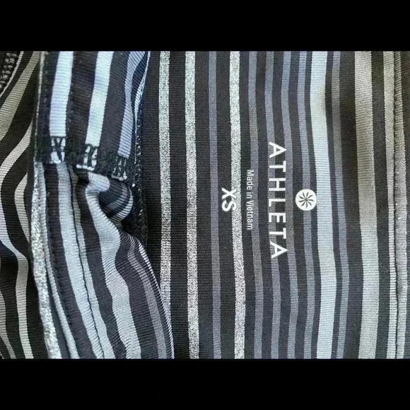 Athleta full length striped legging black grey xs - Picture 3 of 4